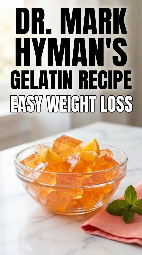 A Pinterest style image of Dr. mark hyman gelatin trick recipe for weight loss
