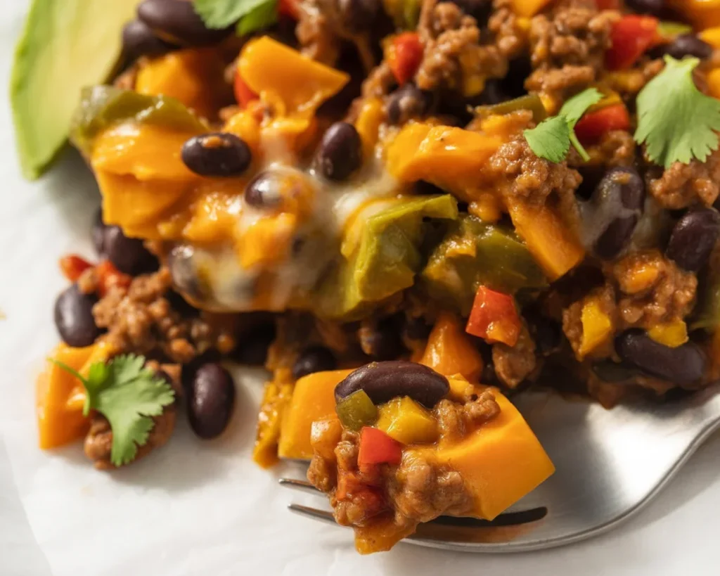 Southwest Ground Beef and Sweet Potato Skillet - a quick, flavorful family meal