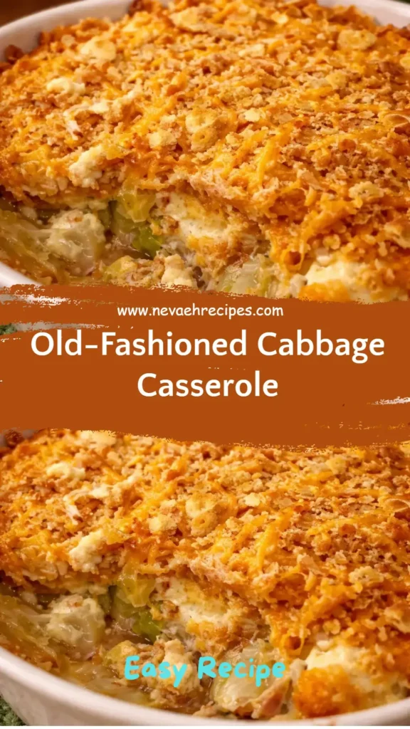 Pinterest style image for cabbage casserole recipe easy ingredients