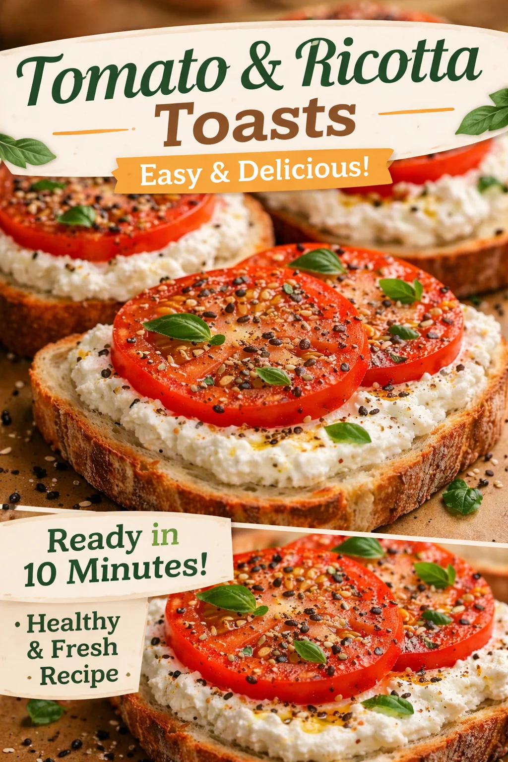 Ricotta and Tomato sourdough toast