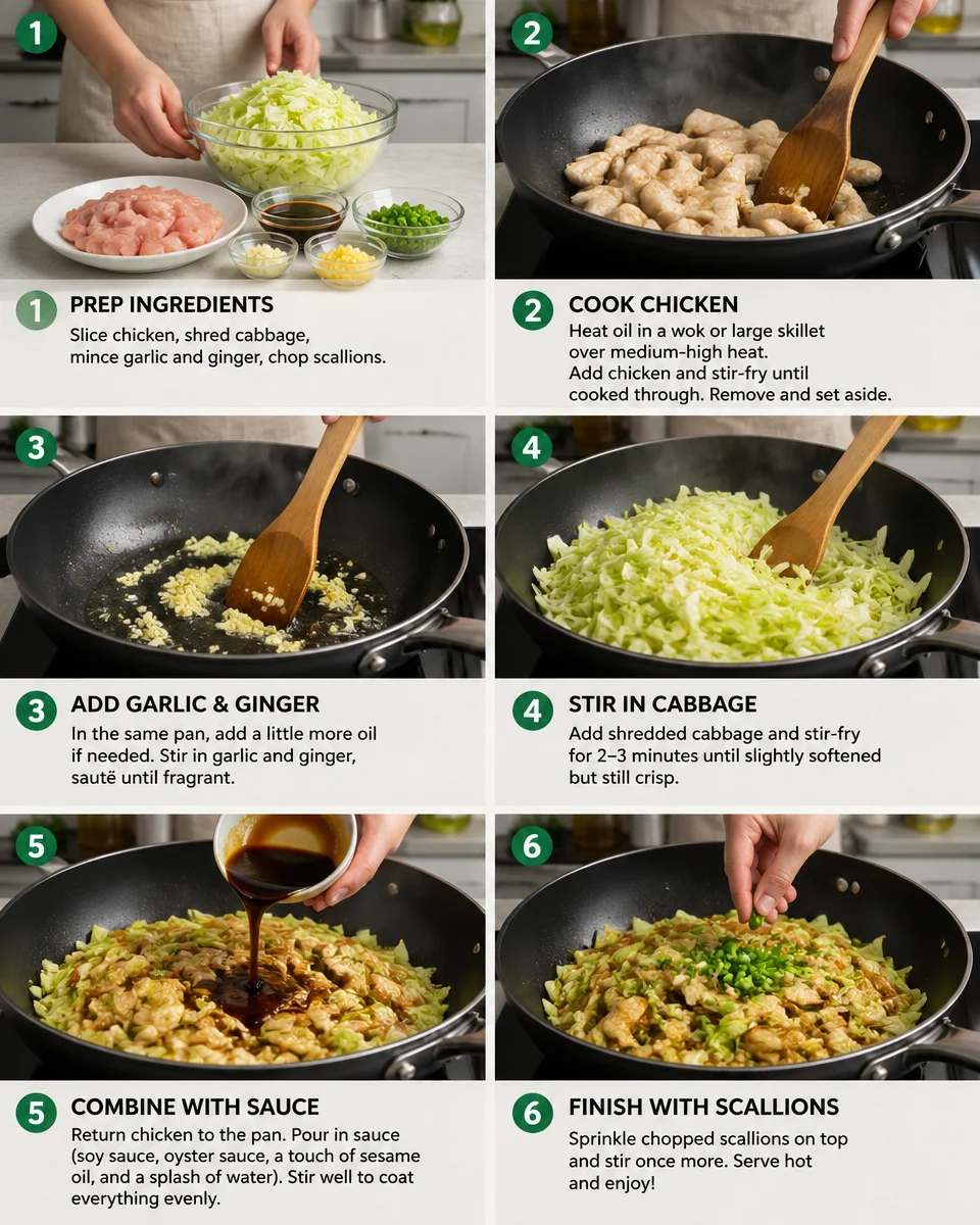 Healthy Chinese Chicken Cabbage Stir-Fry Recipe