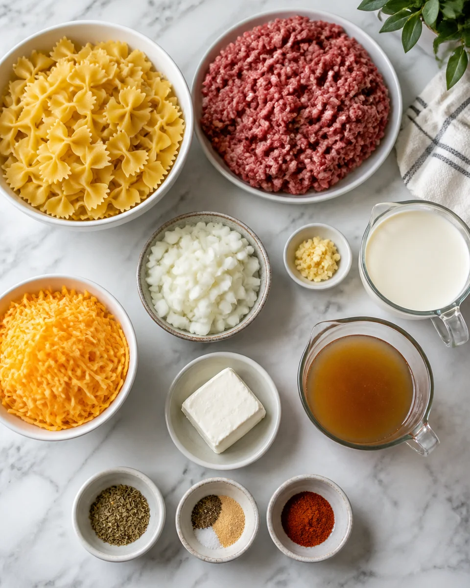 Creamy Beef and Bowtie Pasta for a Quick Dinner Delight