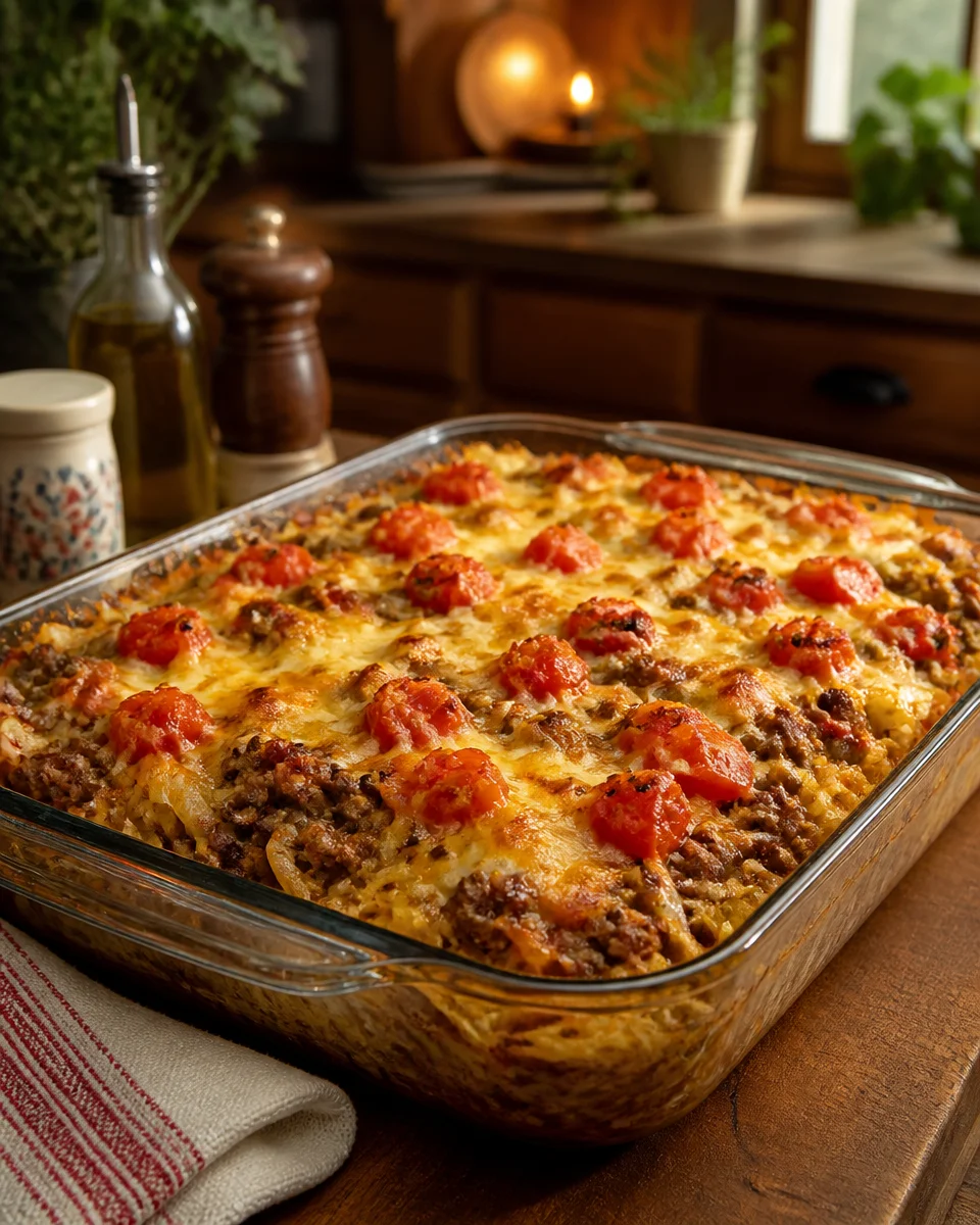Cabbage beef bake