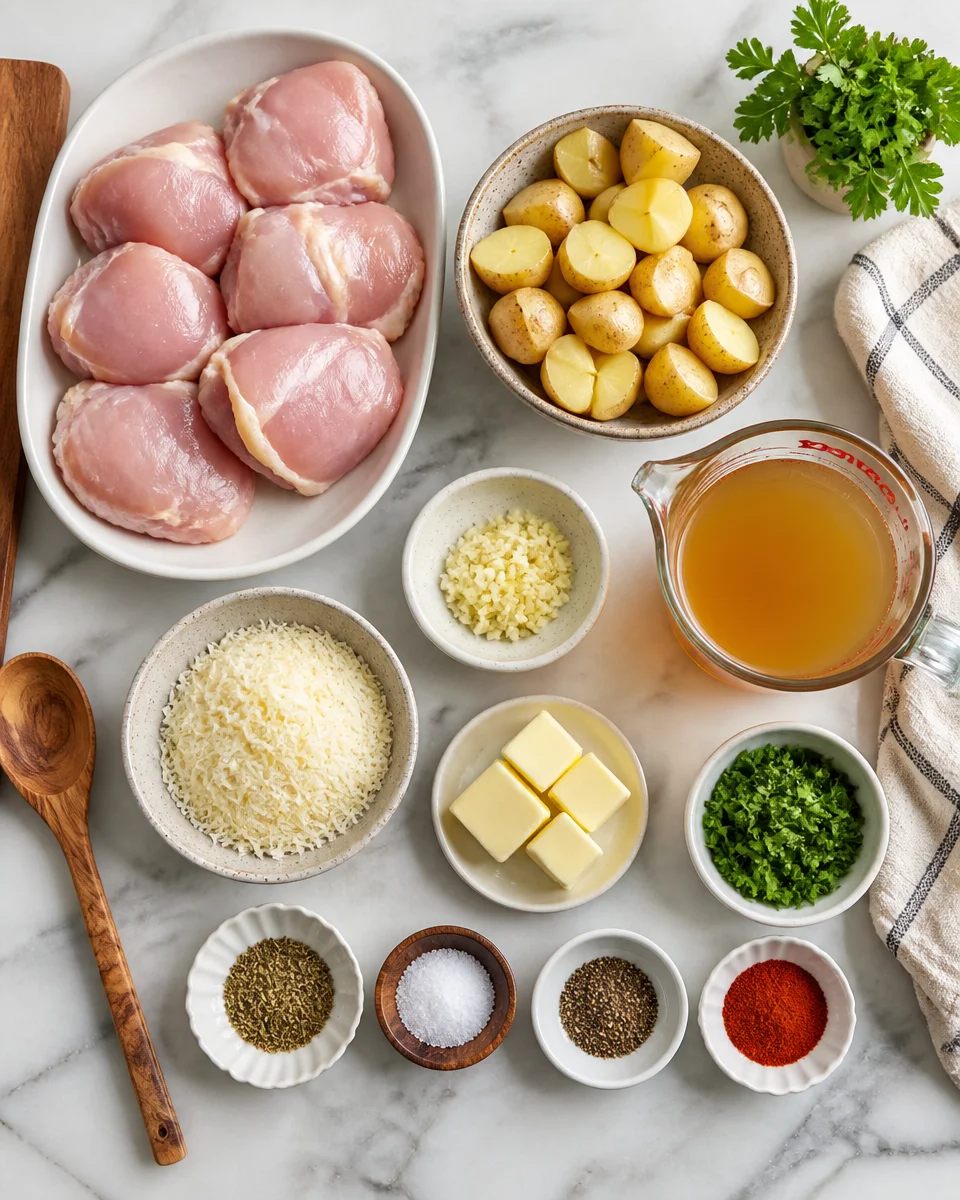 crockpot garlic parmesan chicken potatoes