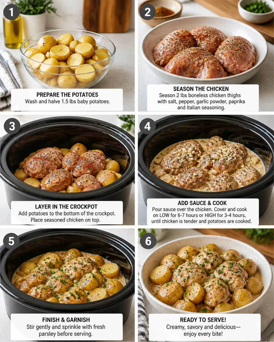 Savory Crockpot Garlic Parmesan Chicken Potatoes to Delight You