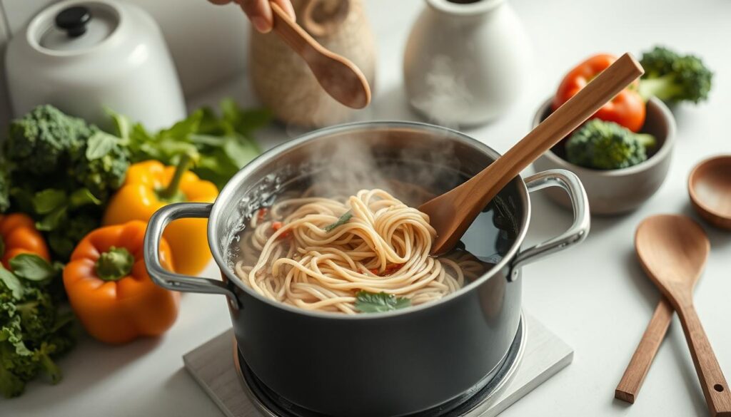 Cooking soba noodles