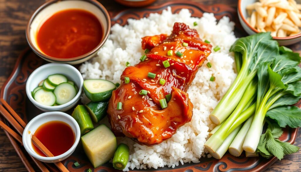 Traditional char siu accompaniments
