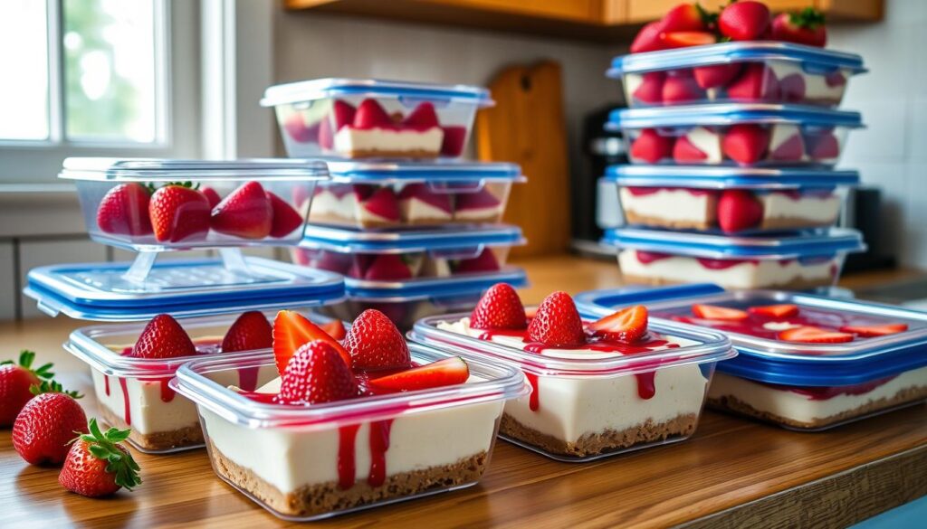 Preserving cheesecake in airtight containers