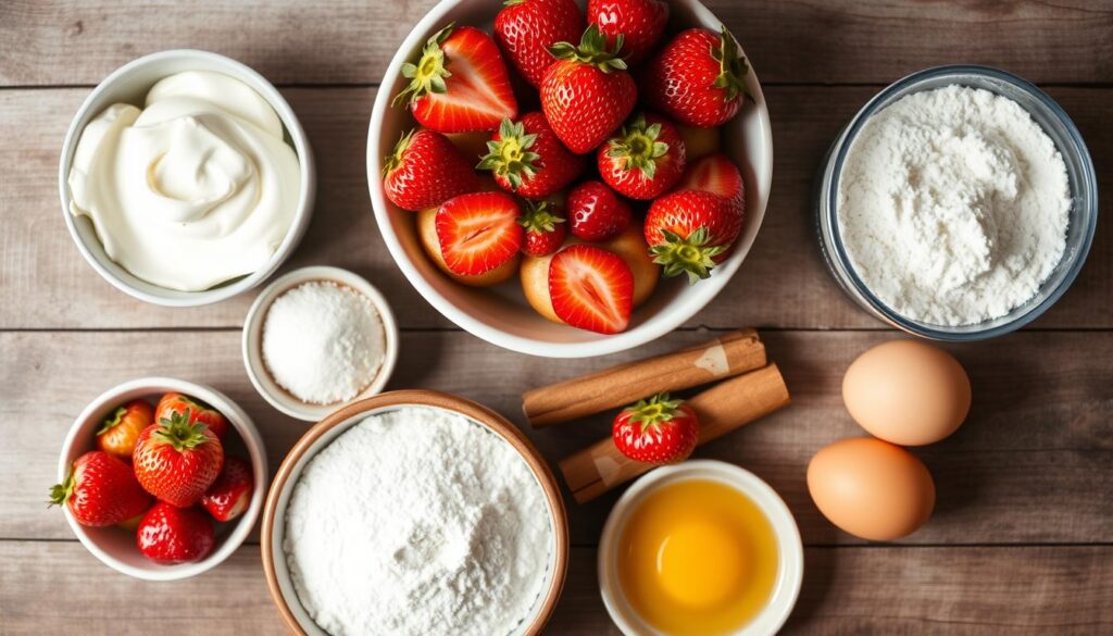 Strawberry cheesecake cinnamon roll ingredients