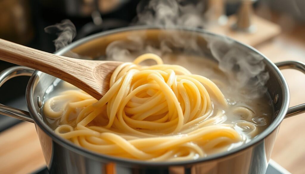 Testing noodle doneness