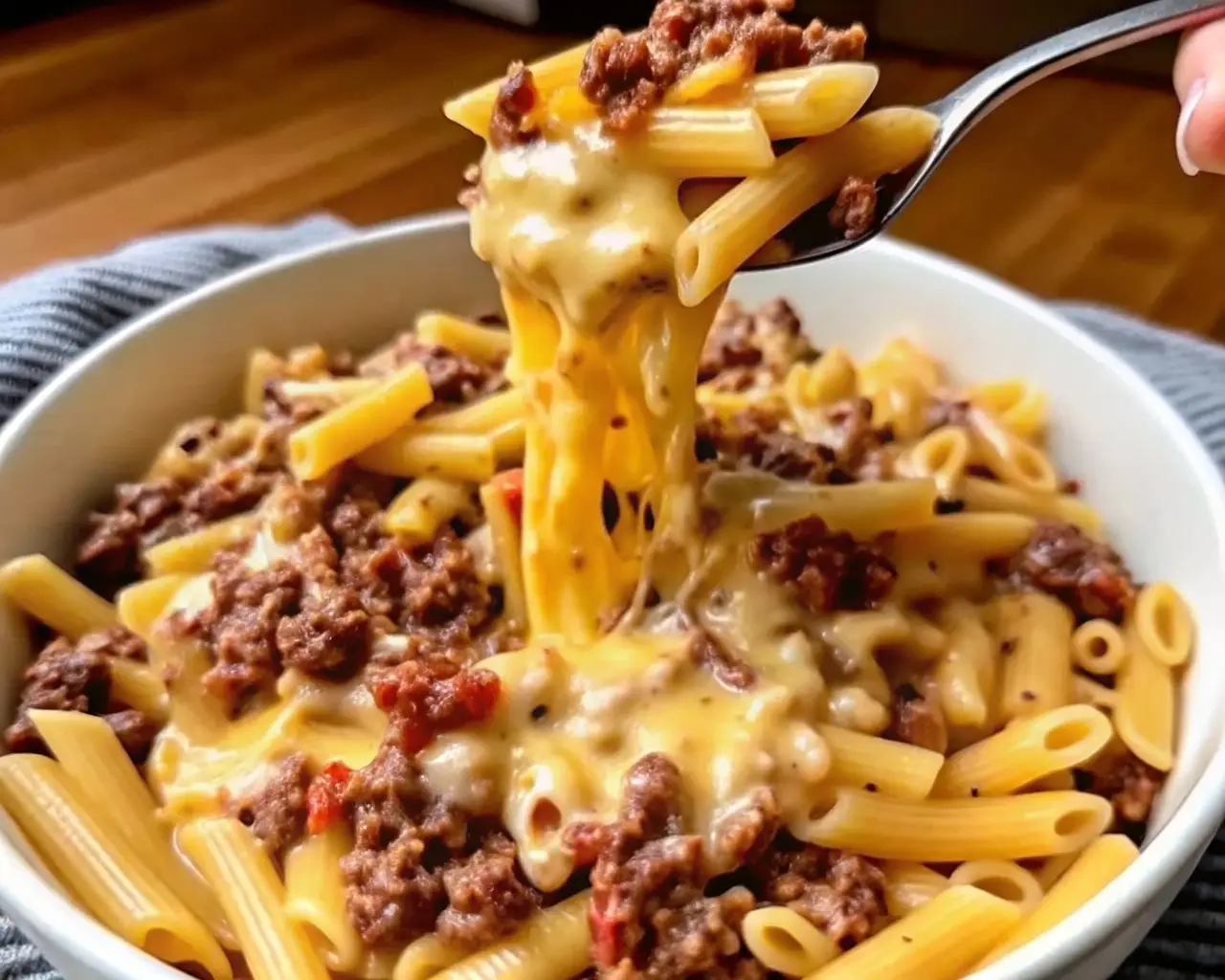 Loaded Bacon Cheeseburger Alfredo Pasta
