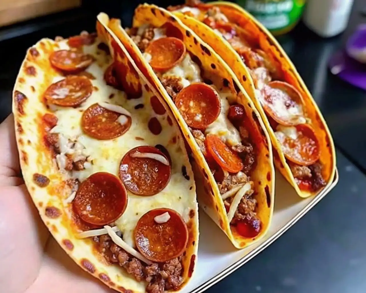 Pepperoni Pizza Tacos