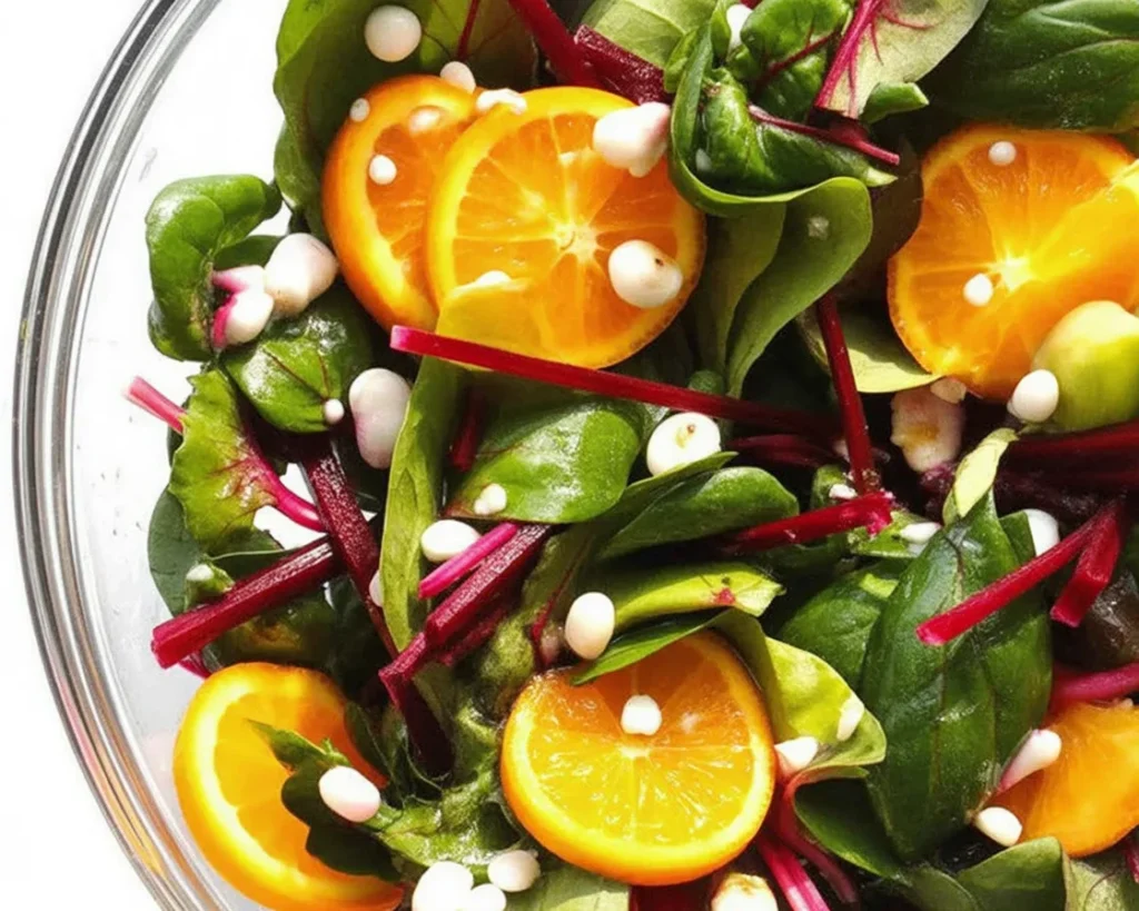 Fresh Beet Salad with Zesty Oranges and vibrant greens for a healthy mix.
