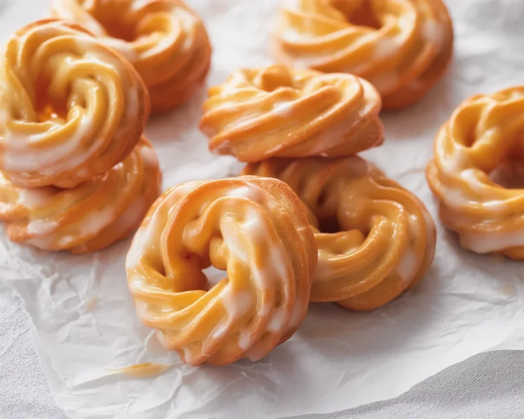 Homemade French Crullers with a light, crispy exterior and glazed topping.