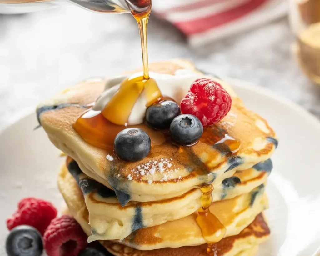 Delicious Easy Sheet Pan Pancakes fresh out of the oven, perfect for breakfast.