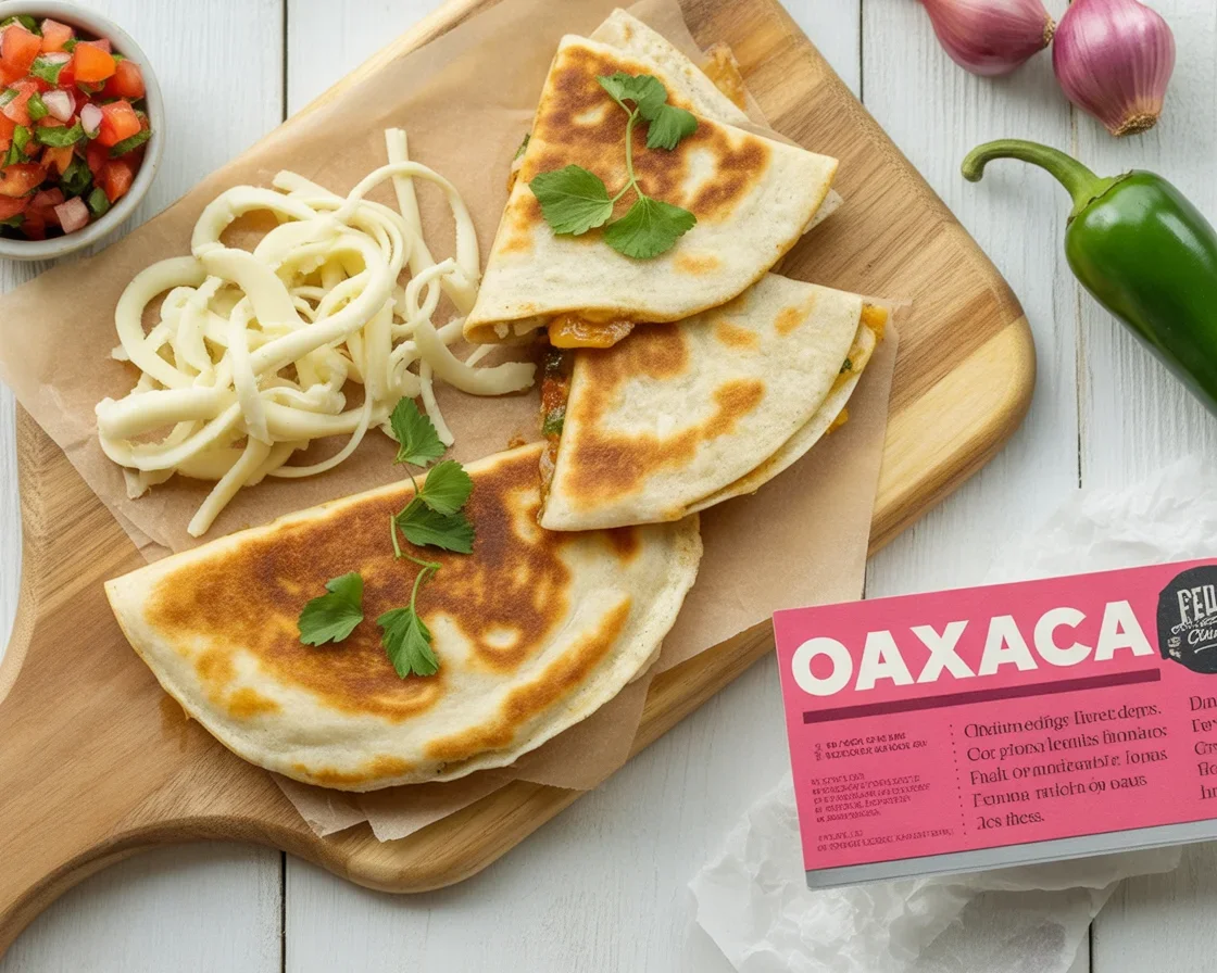 Grilled Peach Quesadillas with Oaxaca Cheese, served fresh and delicious.