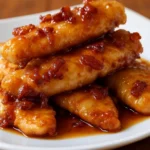 Bacon brown sugar chicken tenders with crispy bacon and sweet glaze