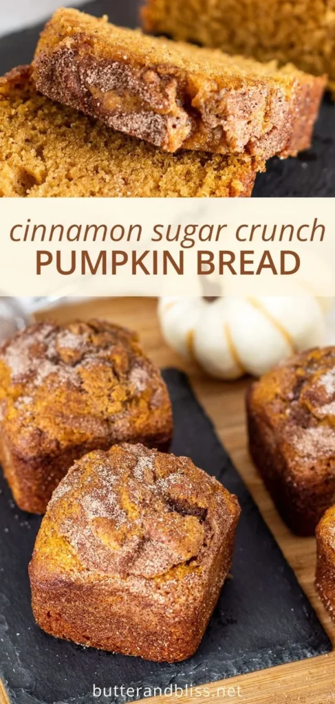 Cinnamon swirl pumpkin bread mini loaves fresh out of the oven