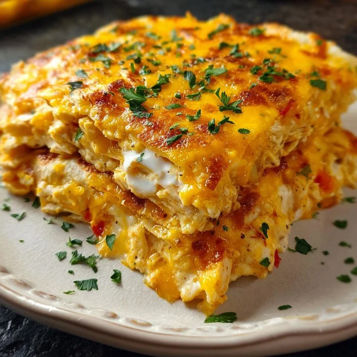 Crispy baked chicken quesadillas ready to serve with toppings on a plate.