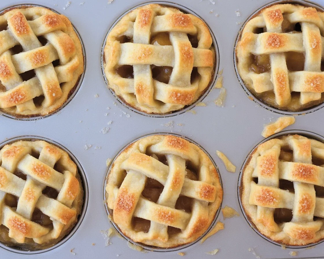 Delicious Easy Muffin Tin Mini Apple Pies made with homemade apple filling
