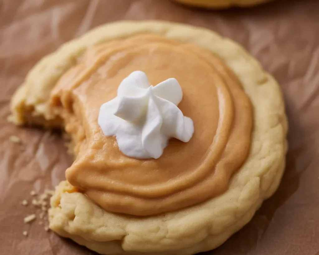 Delicious Crumbl Pumpkin Pie Cookies topped with creamy frosting and pumpkin spice.