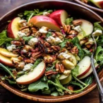 Delicious Fall Apple Salad with fresh apples, nuts, and greens.