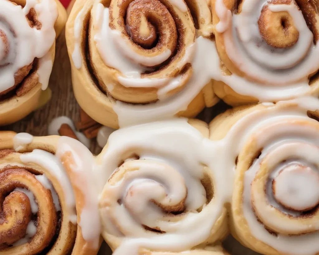 Delicious Apple Cinnamon Rolls with brown butter maple icing and apple chunks