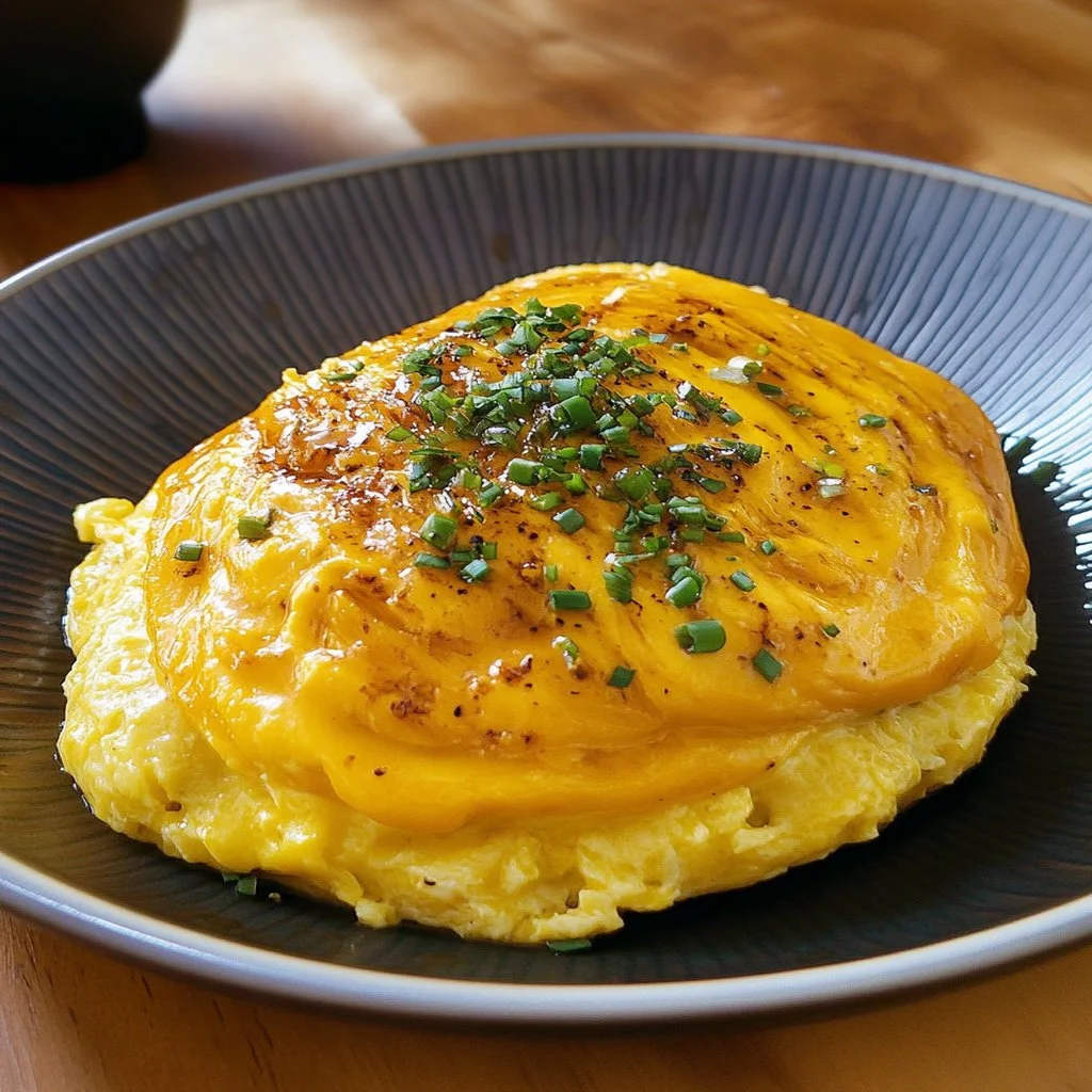 Delicious omurice dish with fluffy omelet and flavorful fried rice