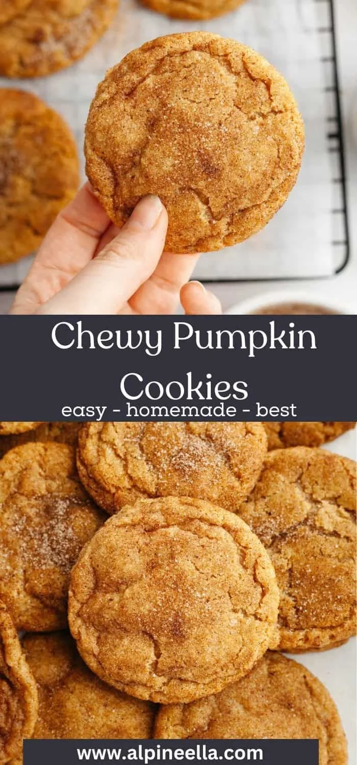 Soft and chewy pumpkin cookies fresh out of the oven