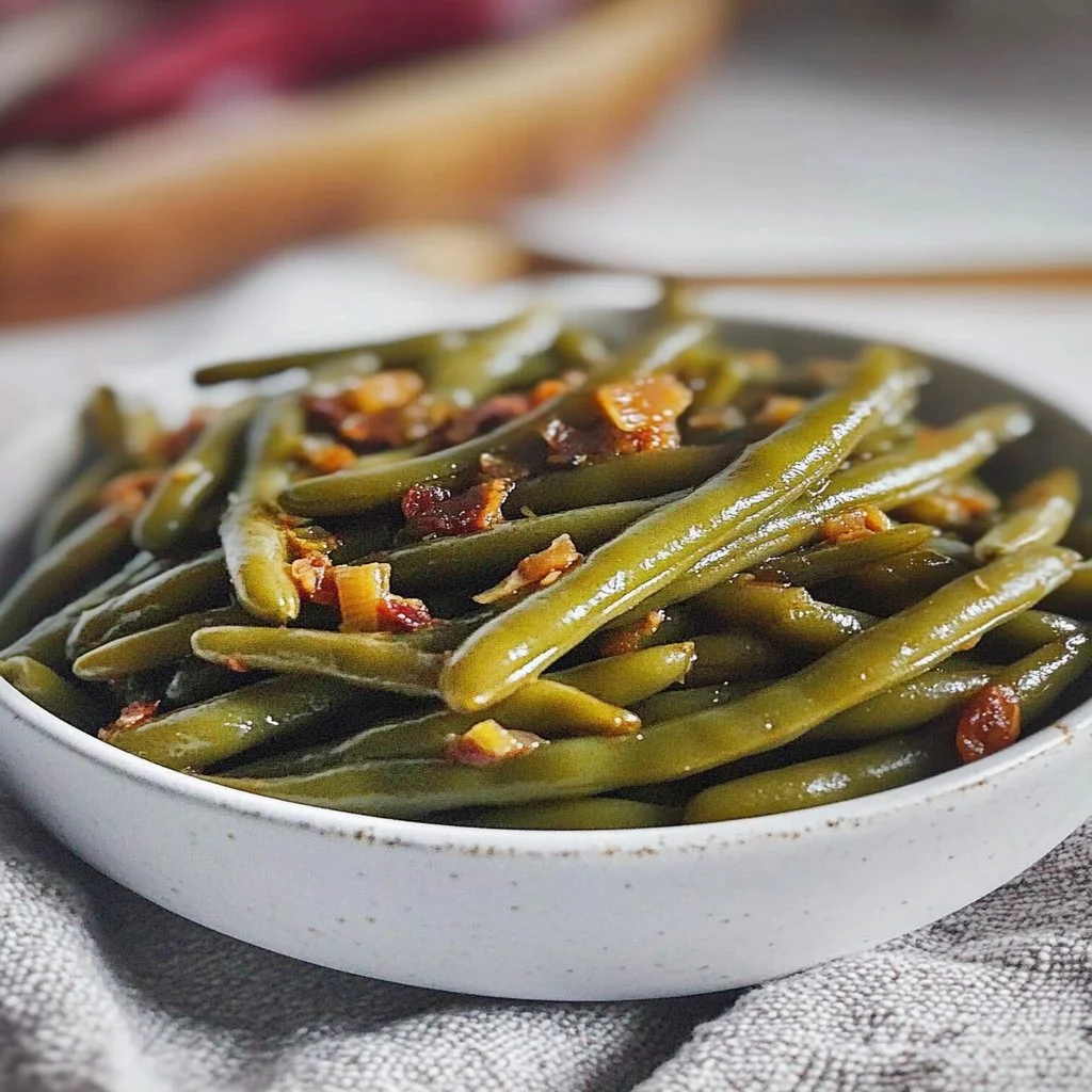 Delicious Southern green beans recipe with fresh ingredients