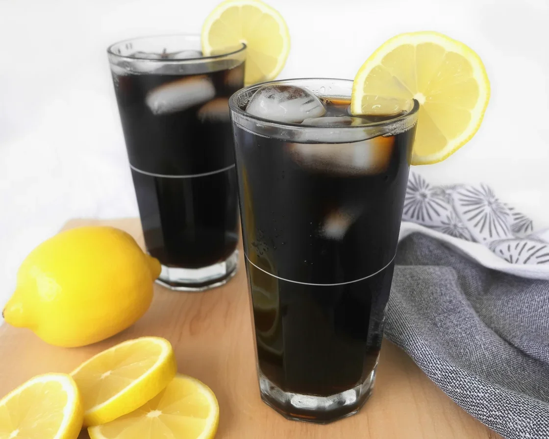Activated Charcoal Halloween Lemonade served in a spooky glass