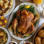 Thanksgiving Potluck and Hosting Guide with festive recipes and hosting tips.