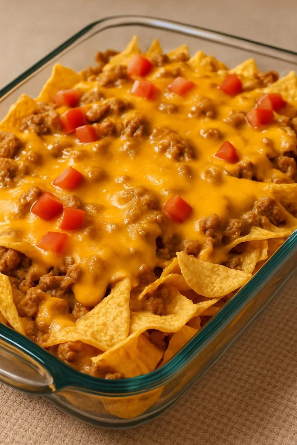 Delicious Walking Taco Casserole served in a bowl with toppings