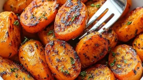 Delicious air fryer carrots cooked to perfection, served as a healthy side dish