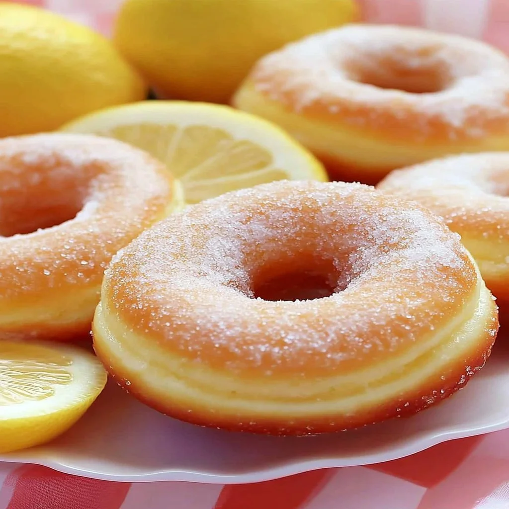 Delicious baked lemon donuts with a zesty glaze