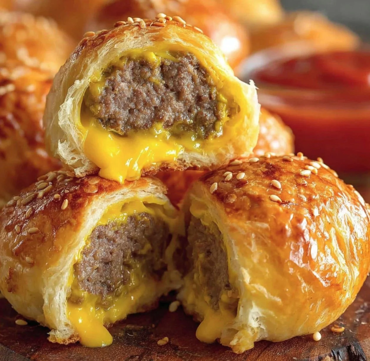 Big Mac Cheeseburger Bombs ready to eat on a plate