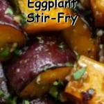 Butternut squash and eggplant stir-fry dish served in a bowl