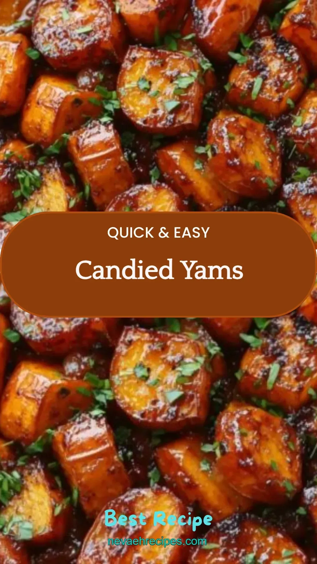 Delicious homemade candied yams in a serving dish