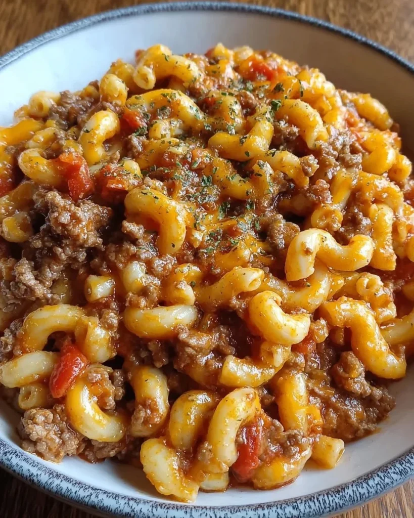 Cheesy Beef One-Pot meal with melted cheese and hearty beef, perfect for dinner