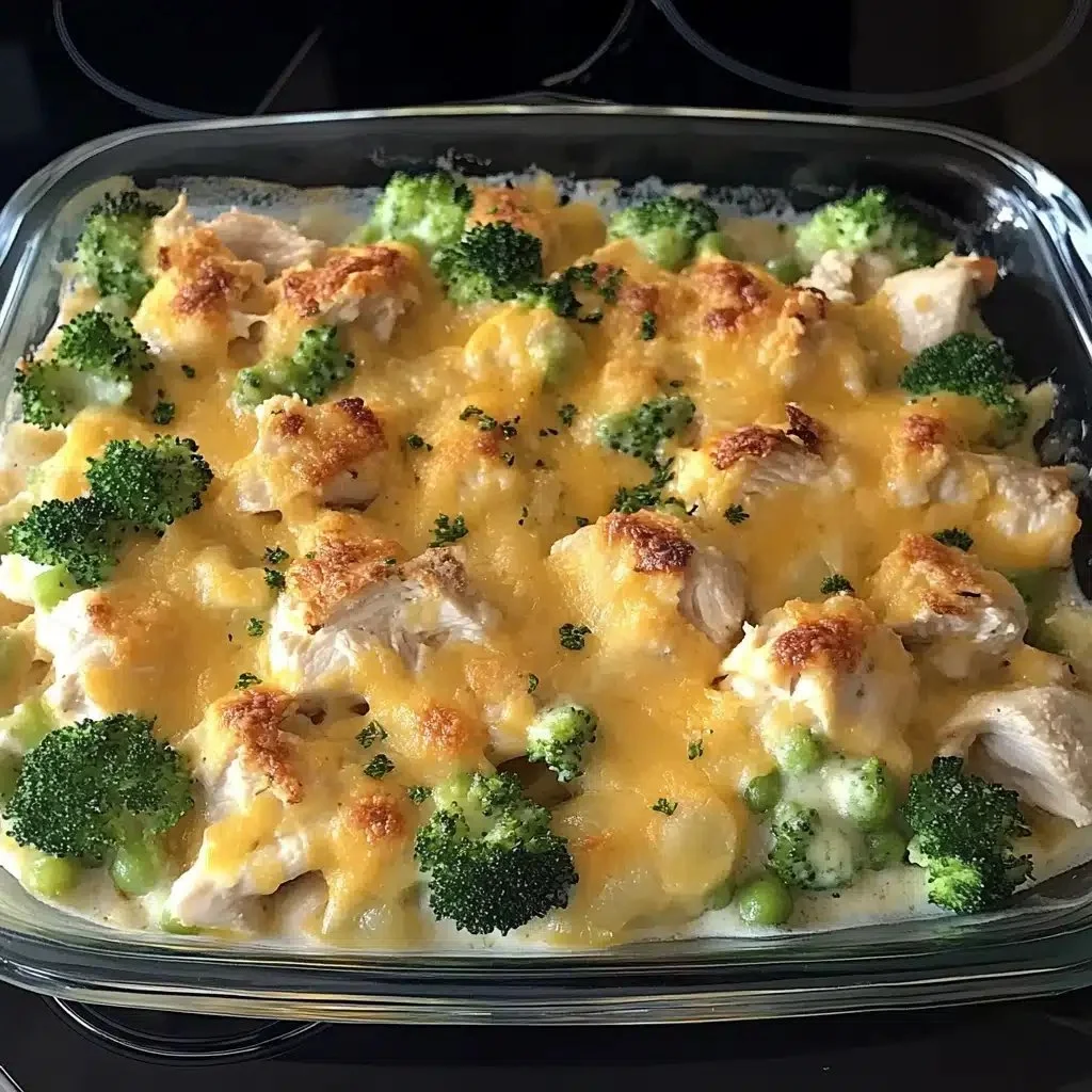 Delicious Chicken Divan casserole with chicken and broccoli