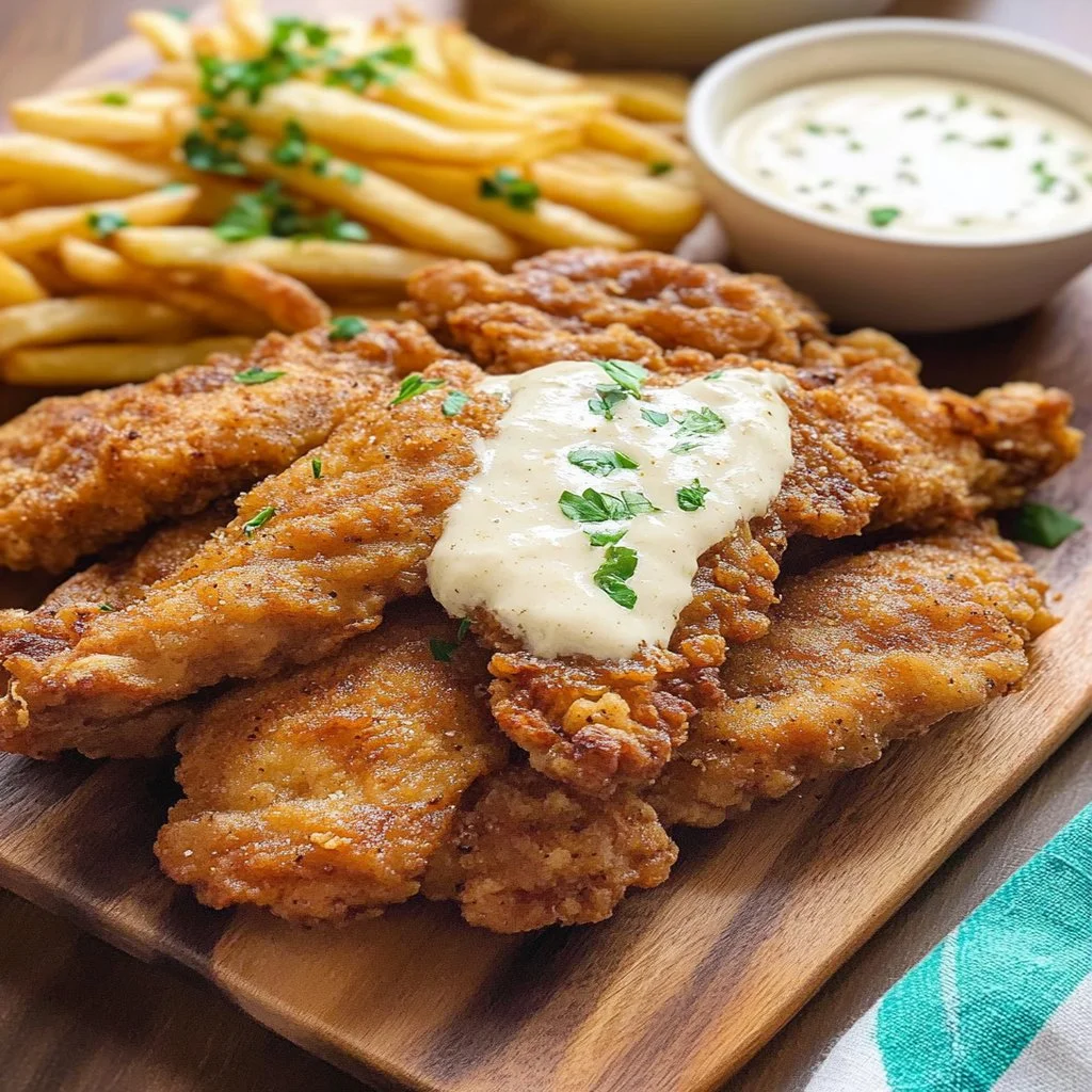 Deliciously crispy Chicken Fried Steak served with gravy and sides.