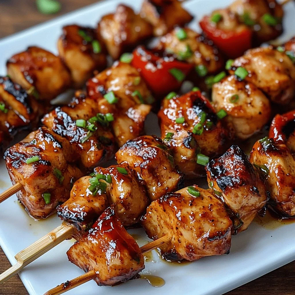 Chipotle honey chicken skewers grilled to perfection with a sweet and spicy glaze