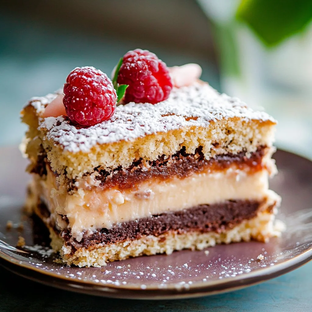 Classic New Zealand Louise Cake showcasing layers of coconut and lemon.