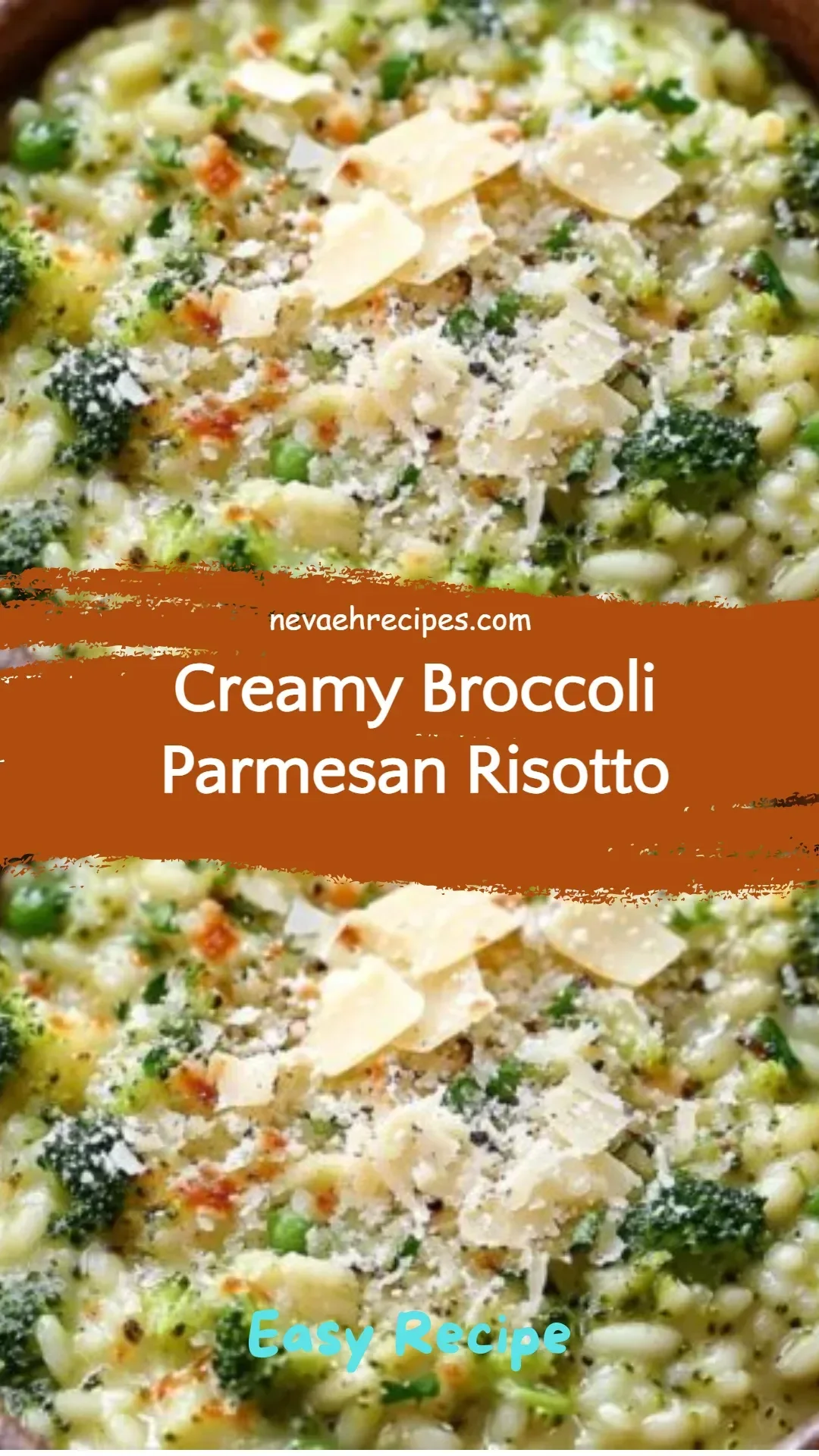 Creamy Broccoli Parmesan Risotto with fresh broccoli and parmesan cheese