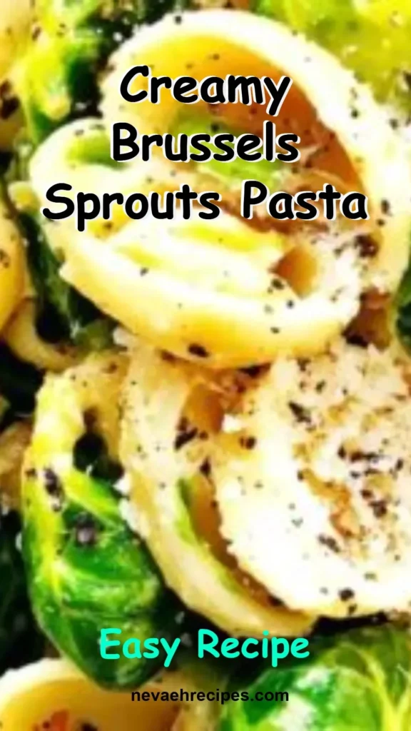 Creamy Brussels sprouts pasta served with herbs and cheese