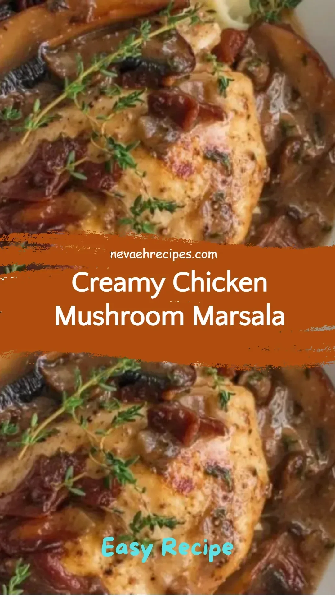 Creamy Chicken Mushroom Marsala dish, featuring tender chicken and savory sauce.