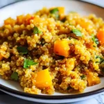 Bowl of delicious curried quinoa, a flavorful and easy recipe.