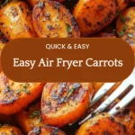 Crispy air fryer carrots served in a bowl garnished with herbs