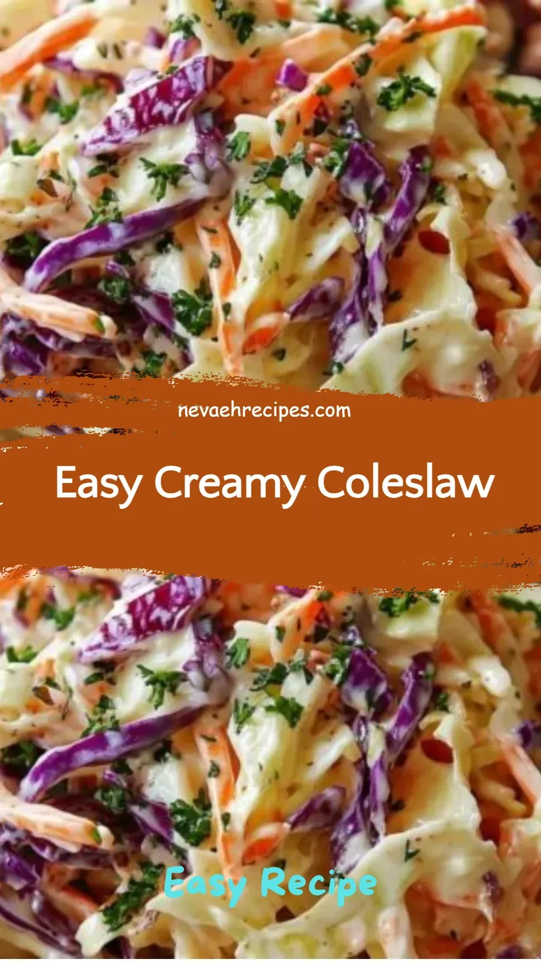 Bowl of easy creamy coleslaw with fresh vegetables and dressing