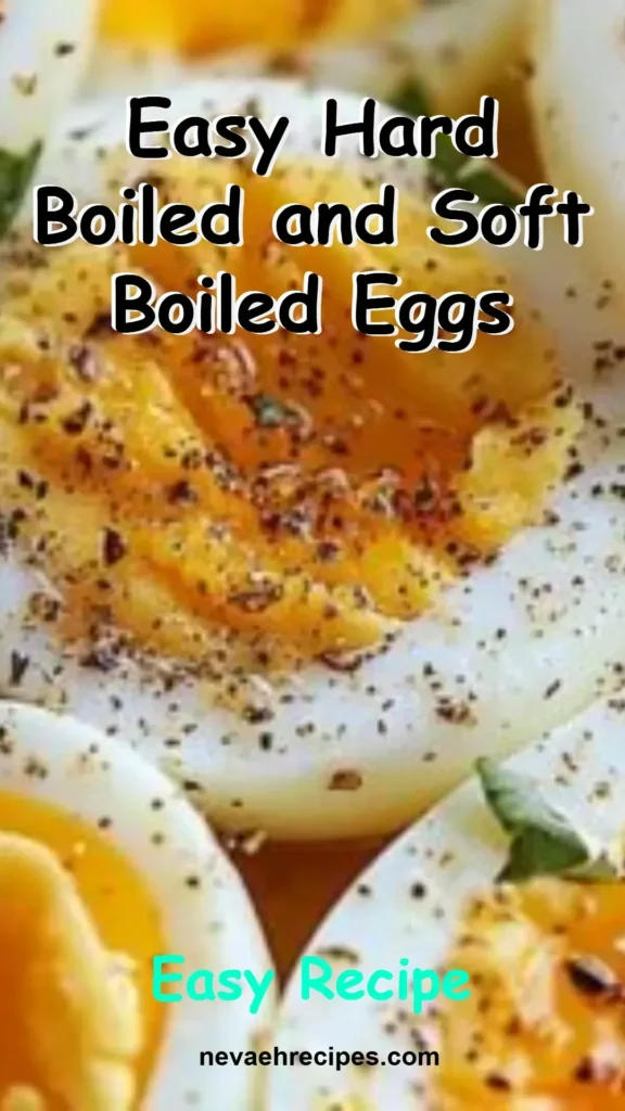 Perfectly cooked hard boiled and soft boiled eggs served on a plate
